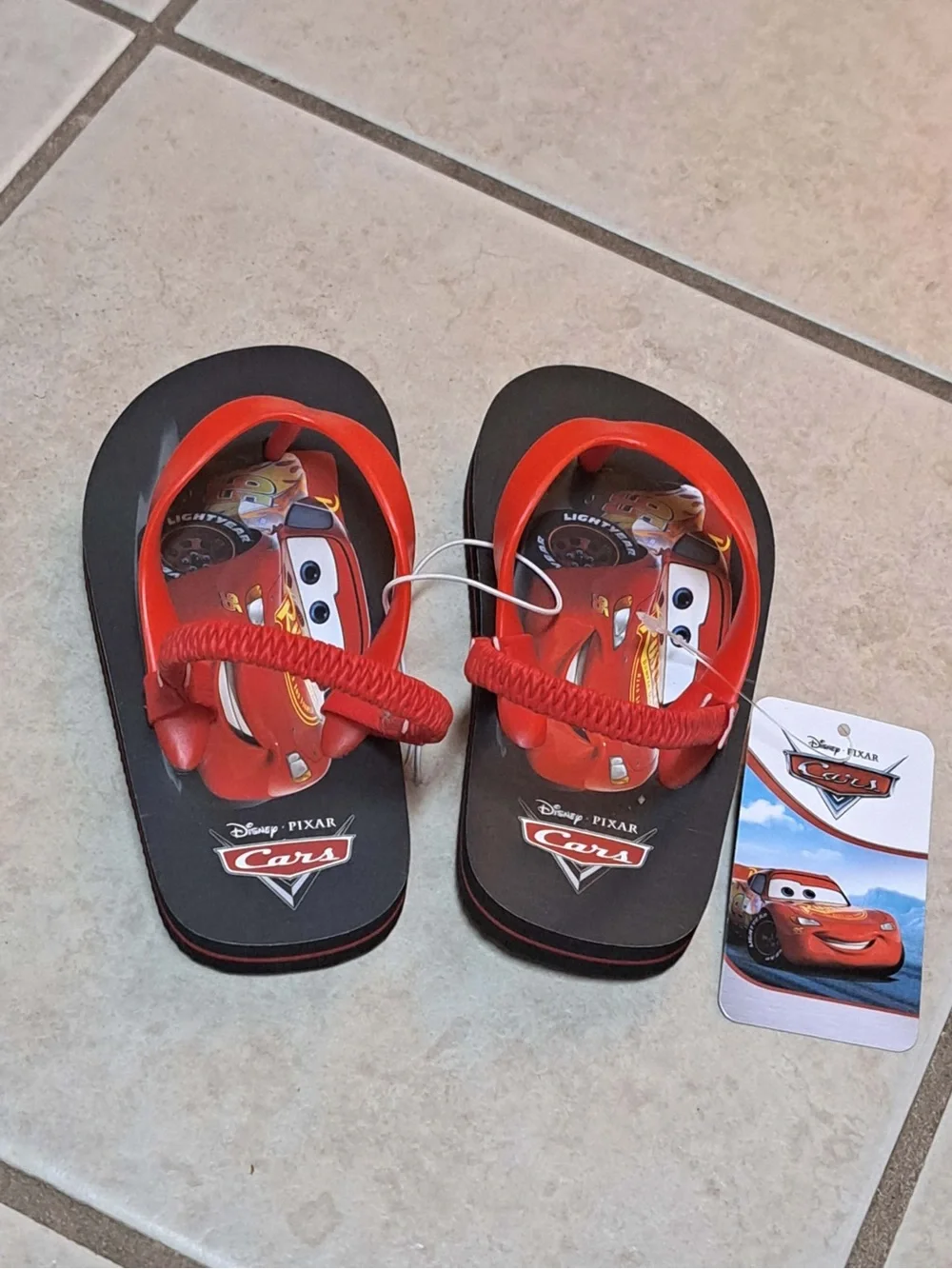 Disney Pixar Cars Lightning McQueen Toddler Flip-Flops - Toddle Kids Size 7C/8C